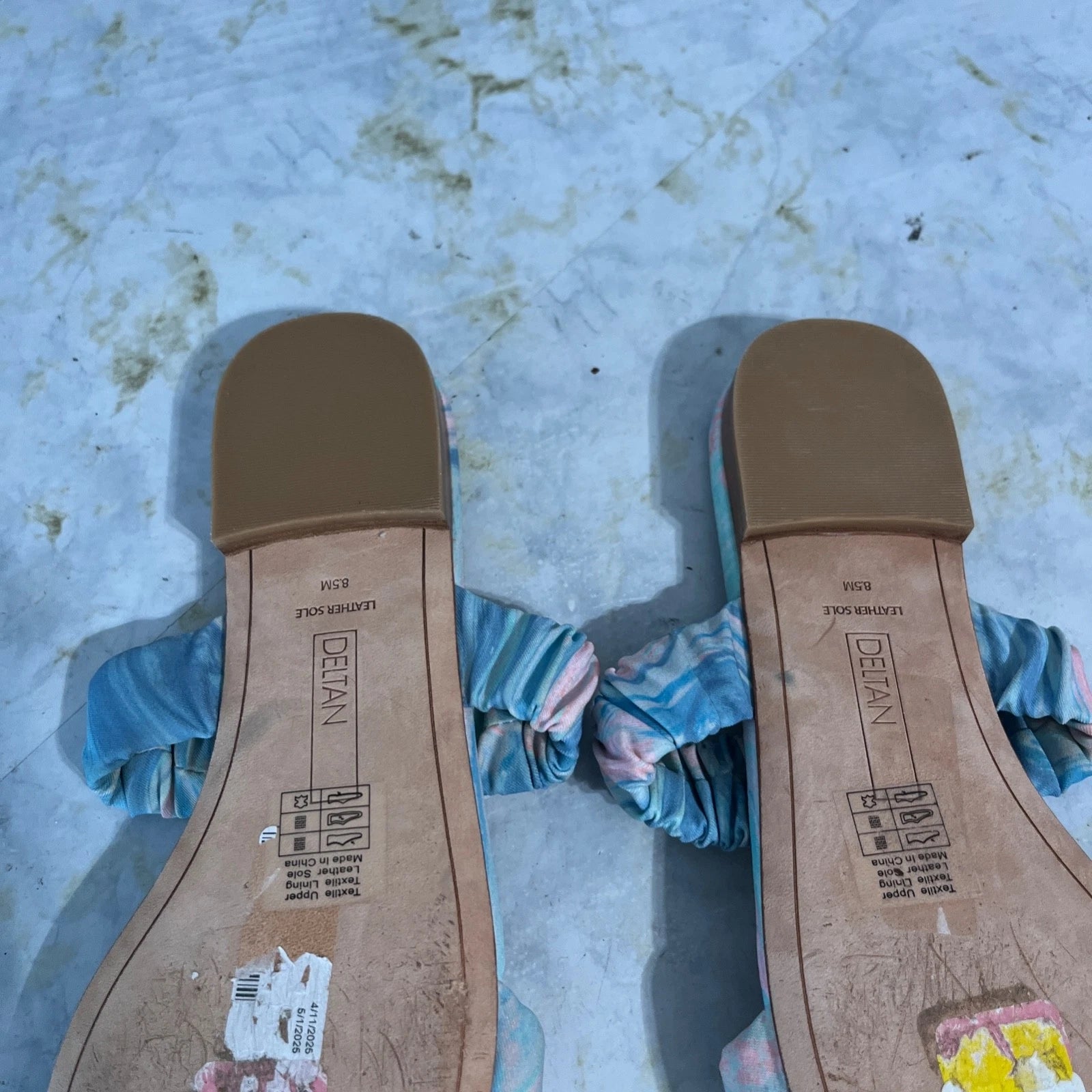 Deltan Women's Size 8M Shoes Blue Pink Slides Flip Flop Comfort Fashion Sandals