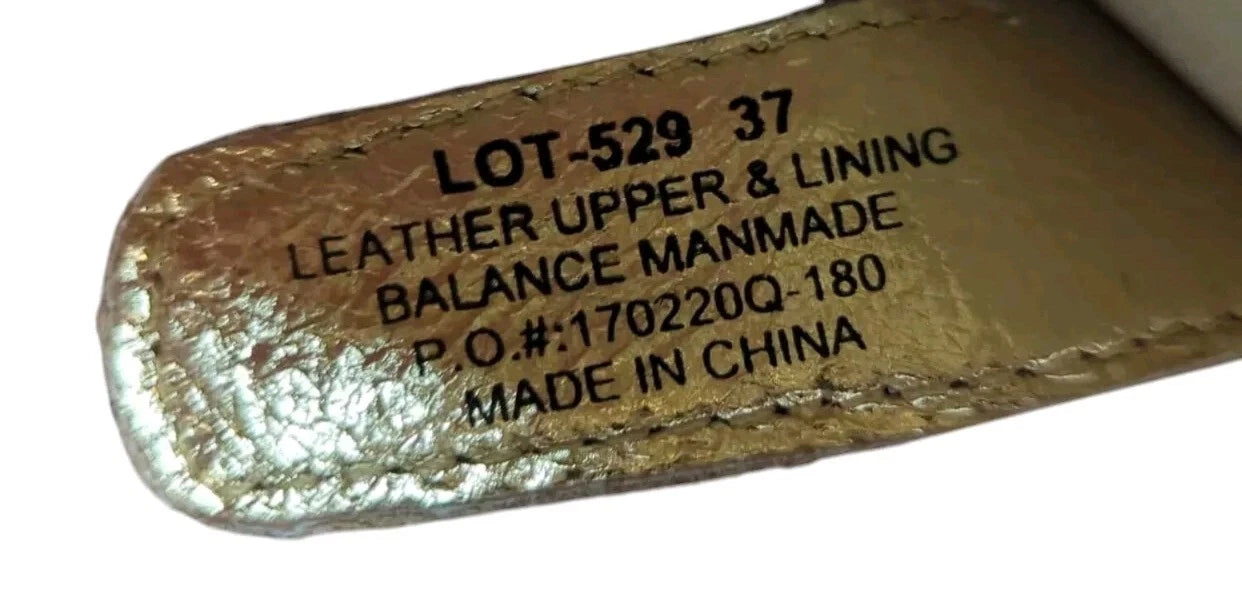 Alegria LOTI Gold Dazzler Sandal Wedge Slide On Open Toe Size 37