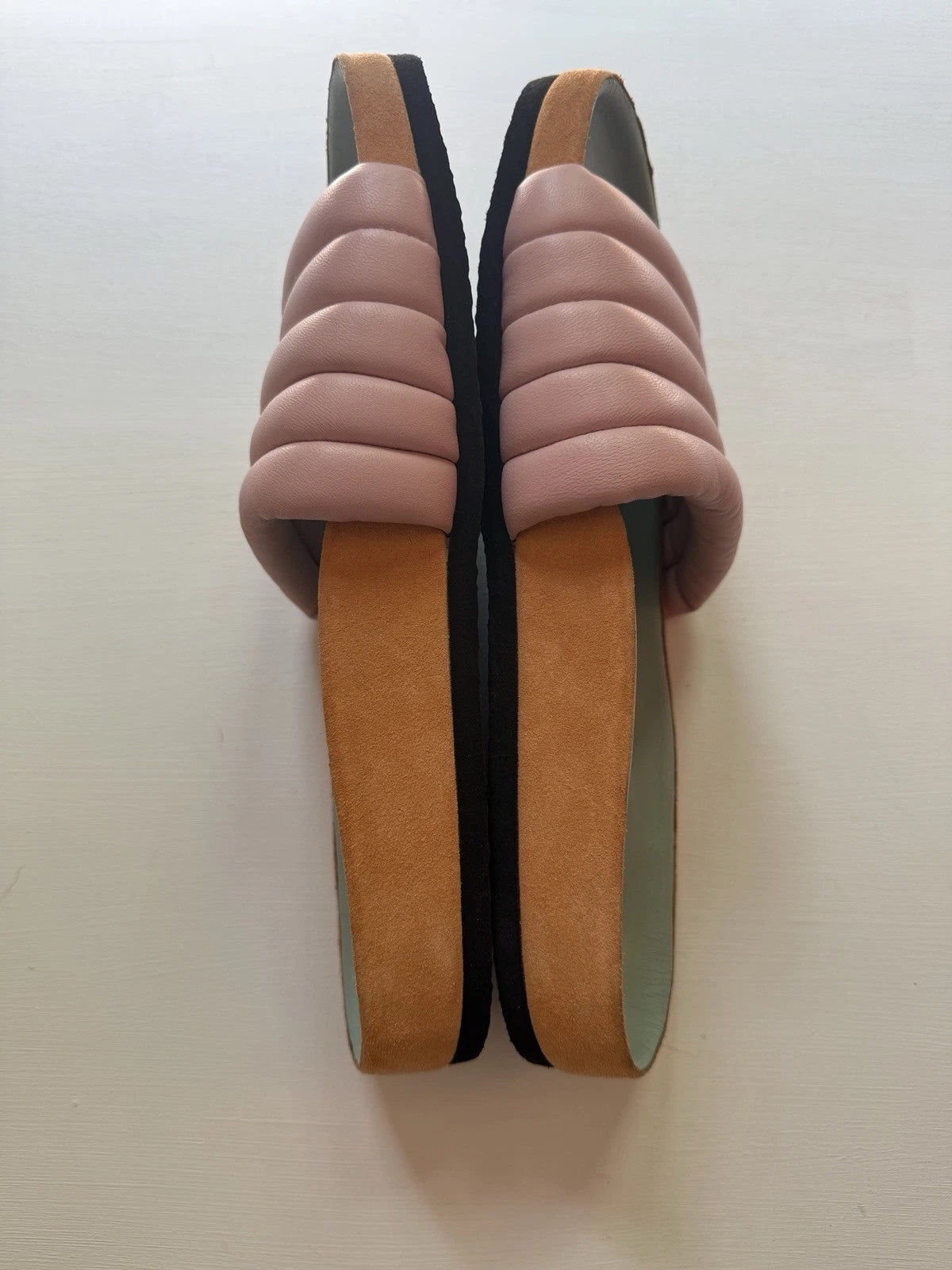 ISABEL MARANT Sandals HELLEA Quilted Soft Leather Slides Pastel Sz Women’s US 10