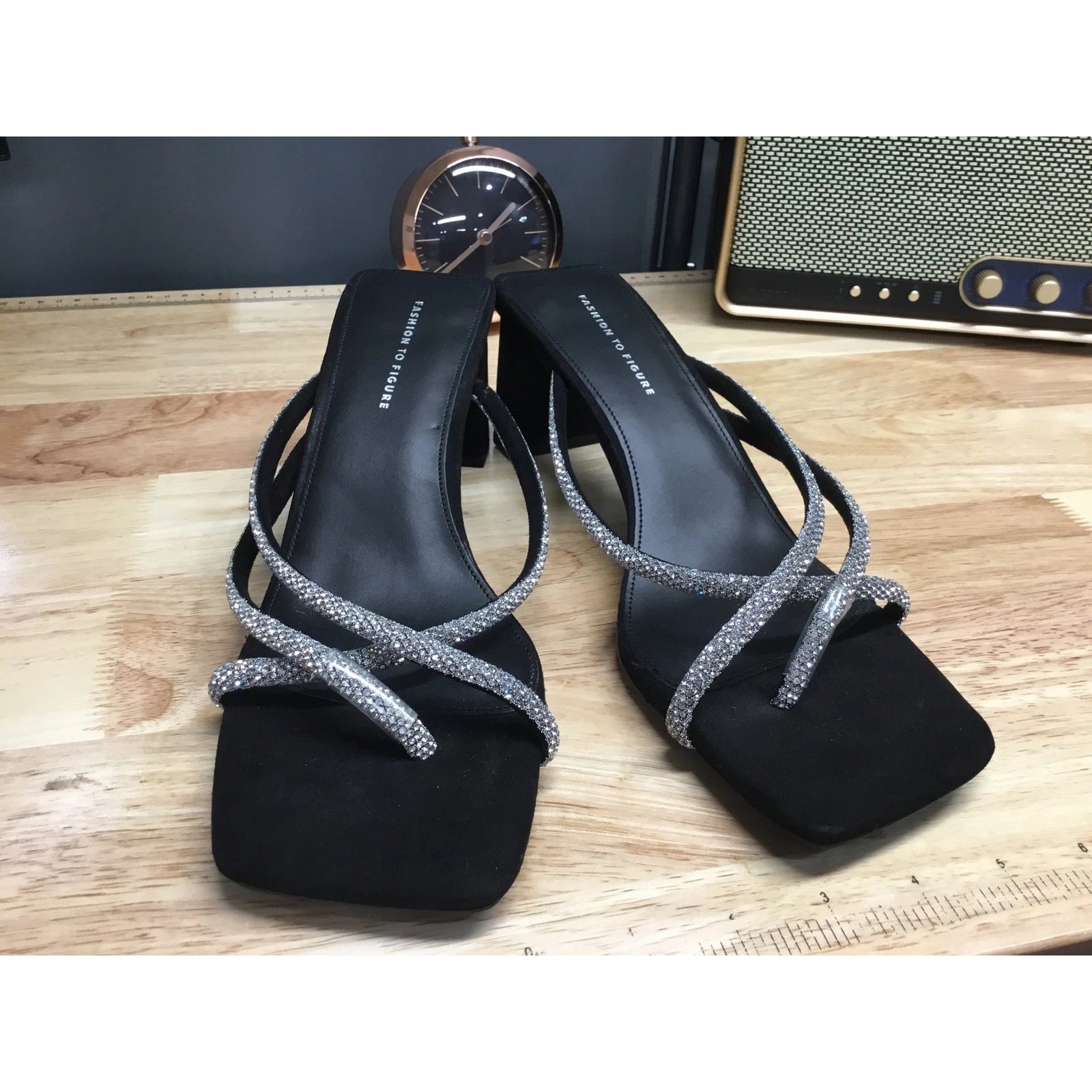 Fashion to Figure Nikita Wide Width Women's 10 W Silver Slip-On Dress Sandals