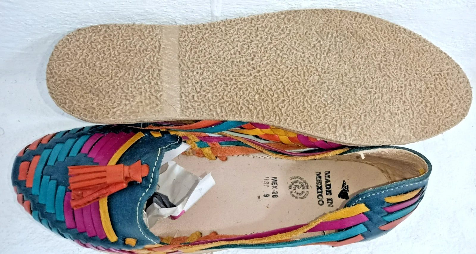 Leather Sandals Wedge Style  Closed Toe US Women Size 9