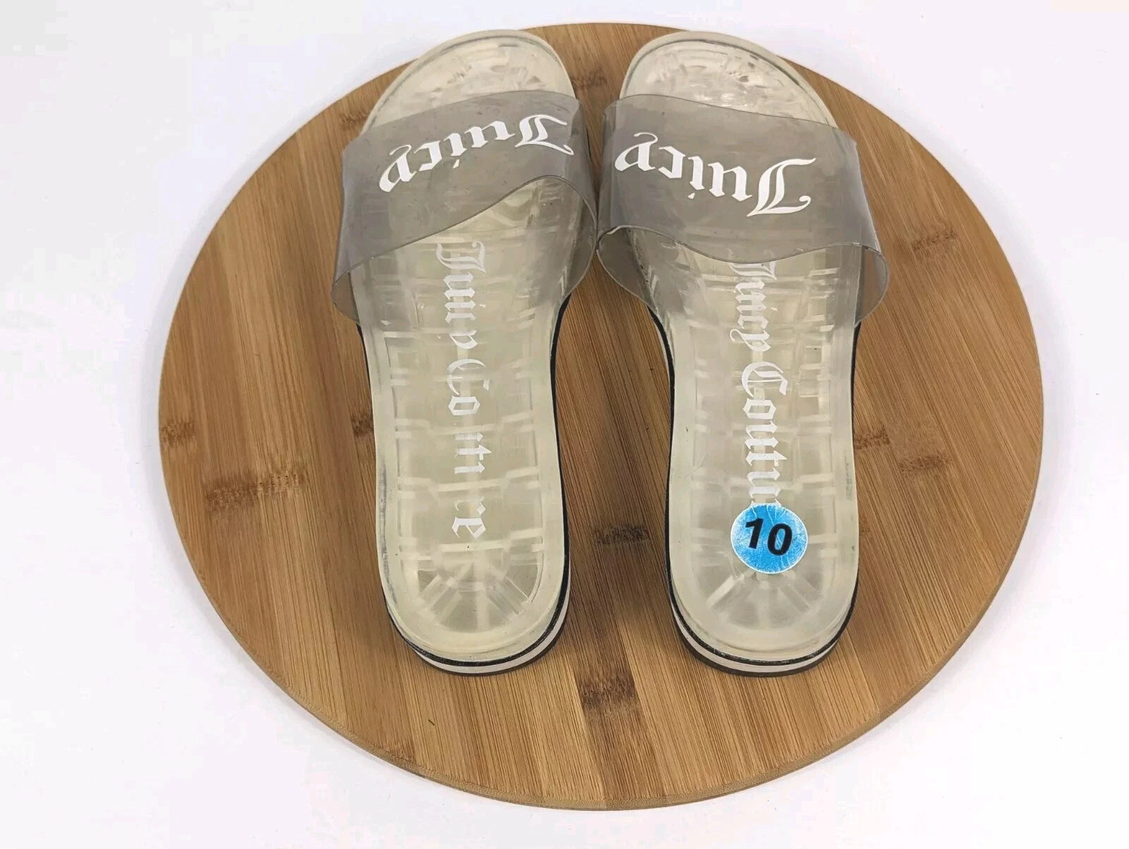 Juicy Couture Sandals Size 10 Y2K Jelly Slides Womans Flats Flip Flops Slip On