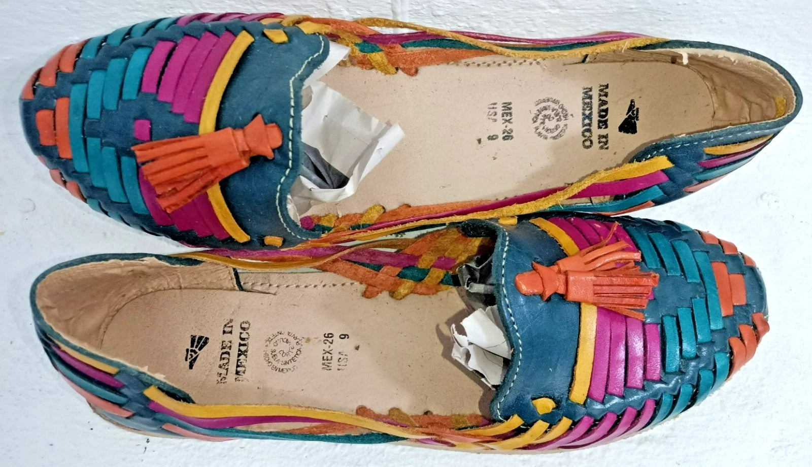 Leather Sandals Wedge Style  Closed Toe US Women Size 9