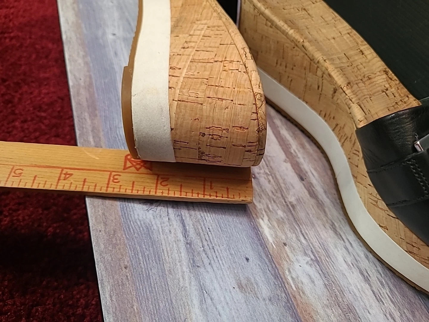 Michael Kors Warren Platform Sandal 8.5M Black Wedge Shoe Cork Open Toe Slide