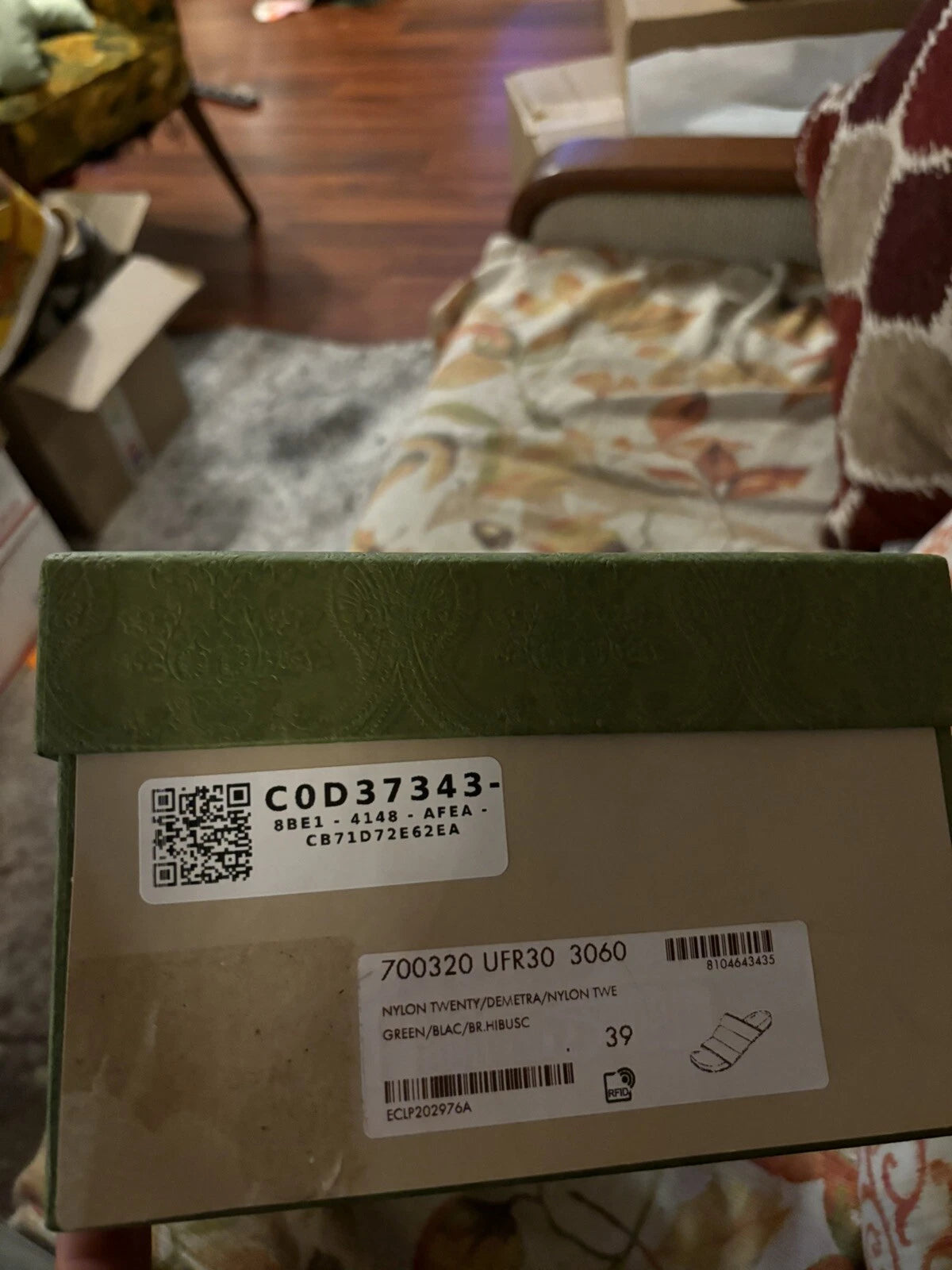 Gucci Puffer Nylon Slides Black/Red/Green Sandal Unisex  Size 39 US 8