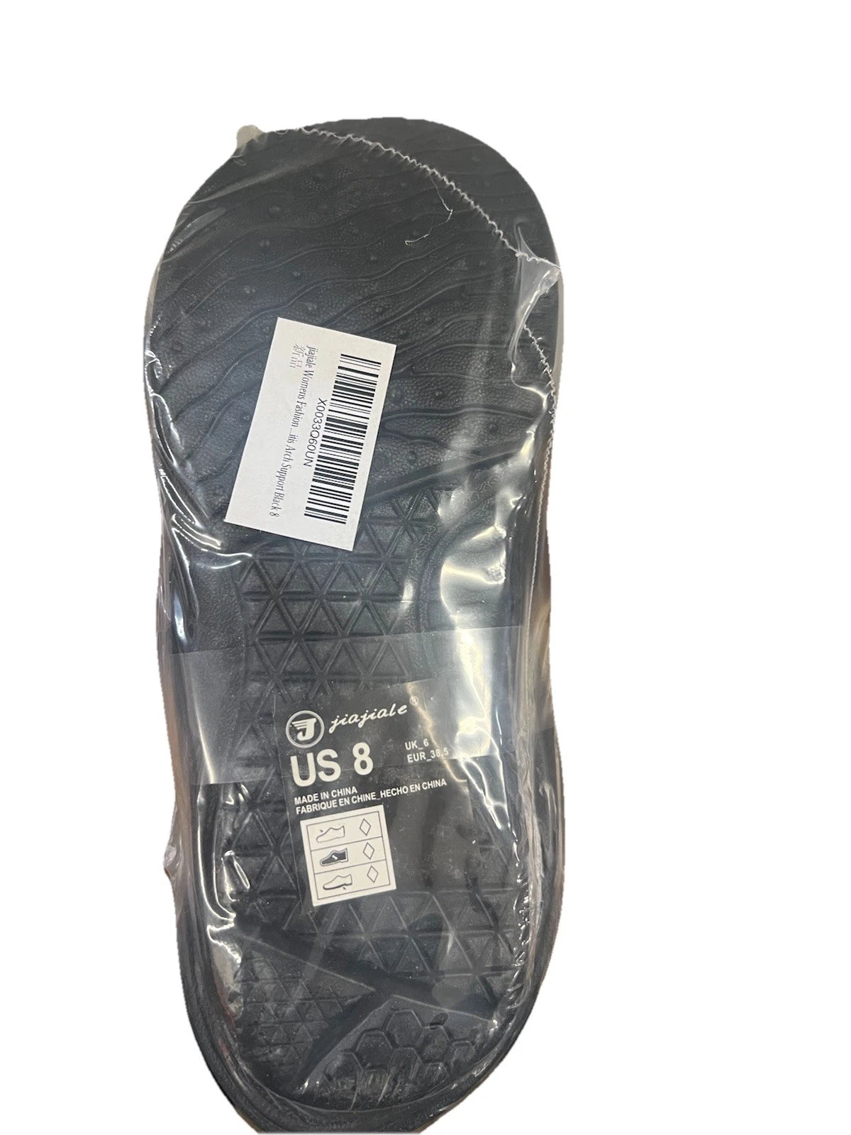 jiajiale Womens Fashion Orthotic Arch Support Flip Flops Black US Size 8