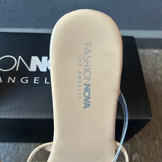 Fashion Nova Slotted N Nude Sandals To The Beach Brand New with Box Size 9