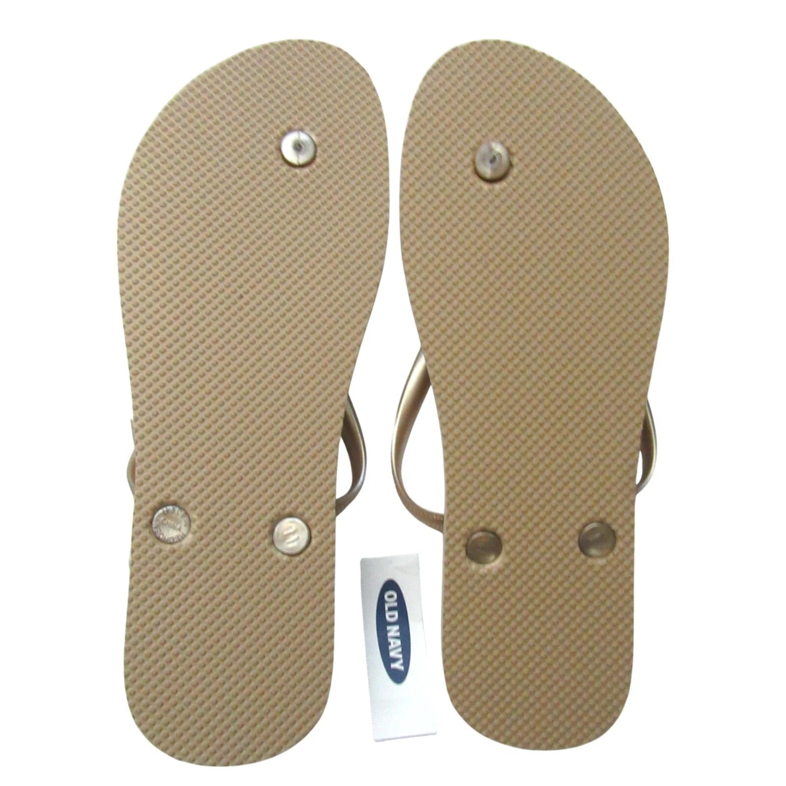 Old Navy Women's Size 11 Classic Beach Style Flip Flops in Gold Sand Beige