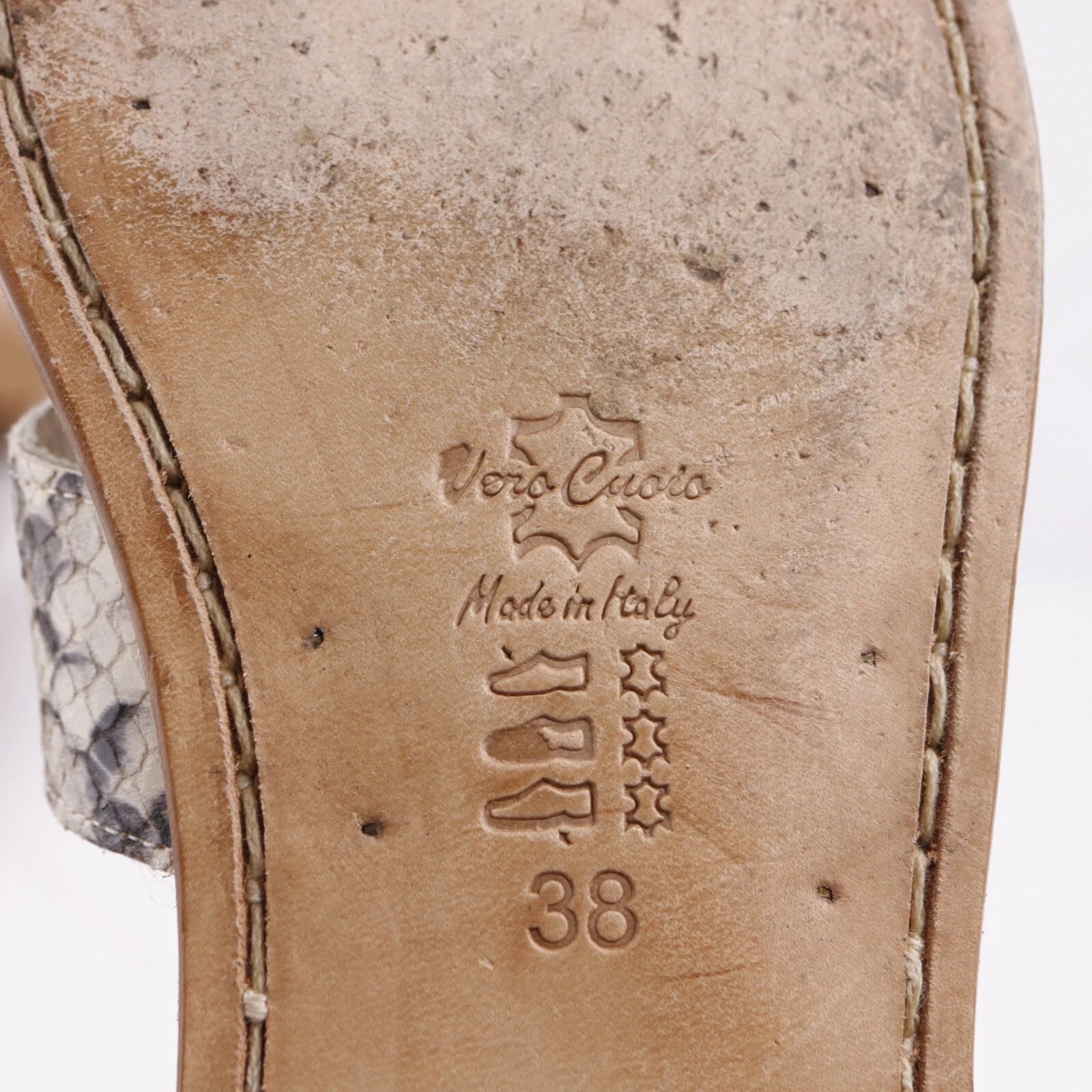 Enrico De Rosa Italy Women's Sandal Size 38 7 Snakeskin Slide Resort Hampton