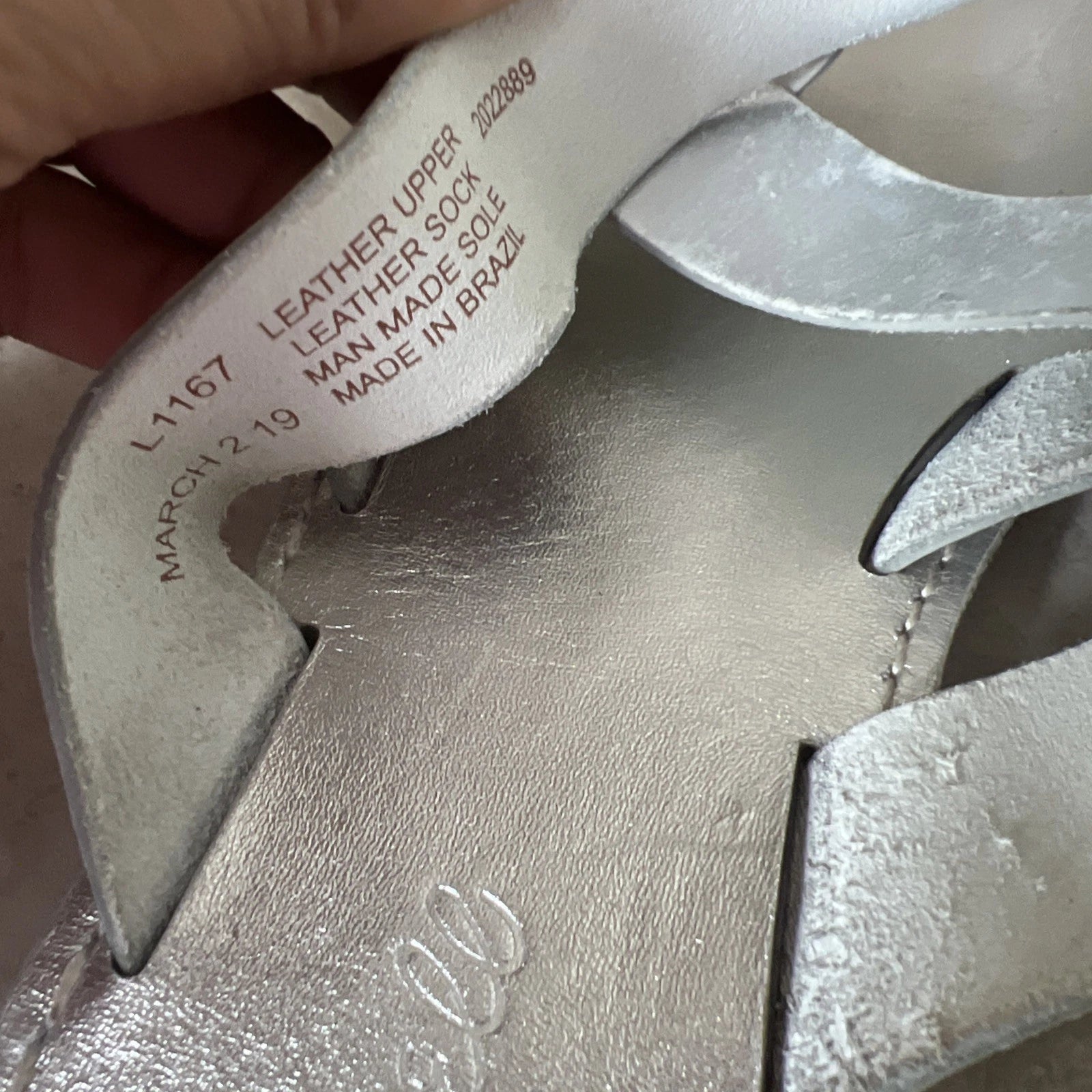 Madewell The Boardwalk Woven Slide Sandals Womens 9 Metallic Silver Open Toe