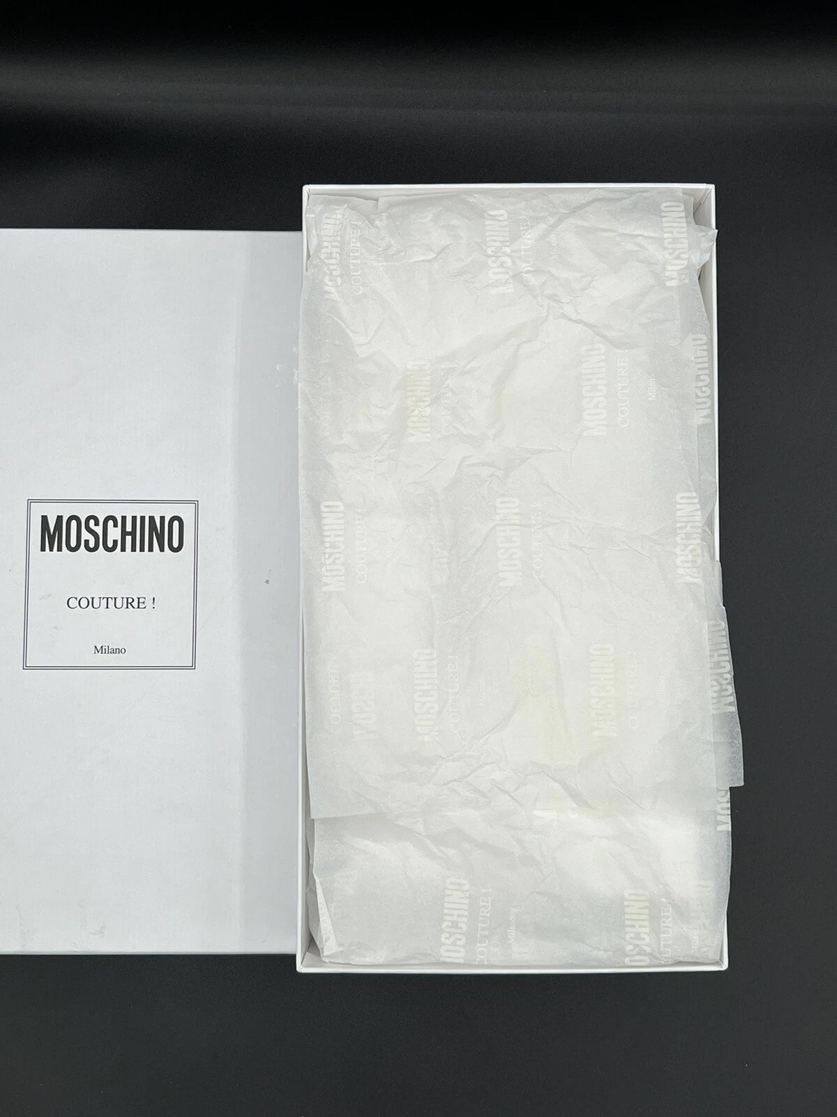 Moschino Womens Wide Logo Rubber White Flat Slip On Pool Slide Sandal US 5/EU 35