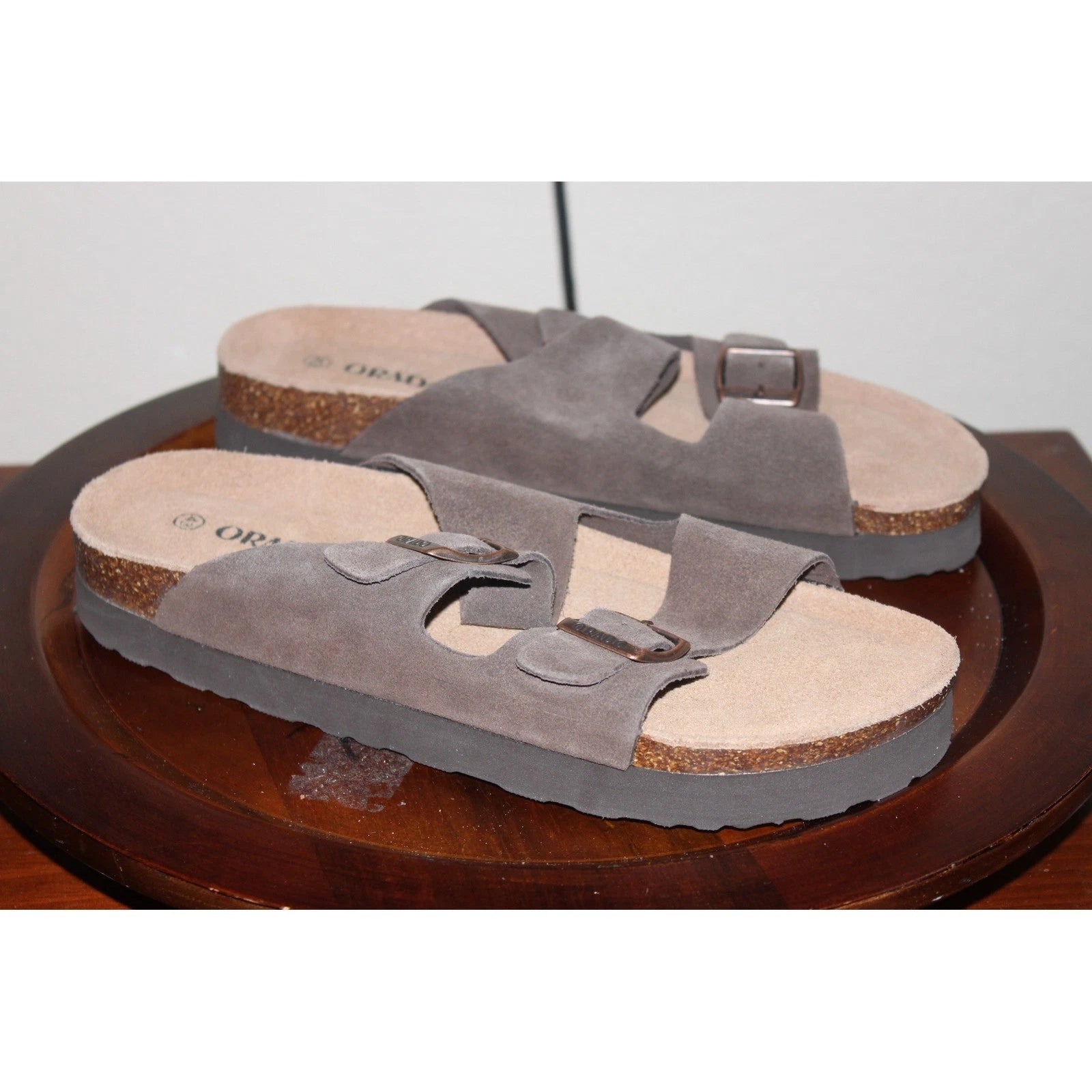 New Orado Platform Suede Sandals Soft Cork Footbed Boho Shoes Womens 12 43 Beach