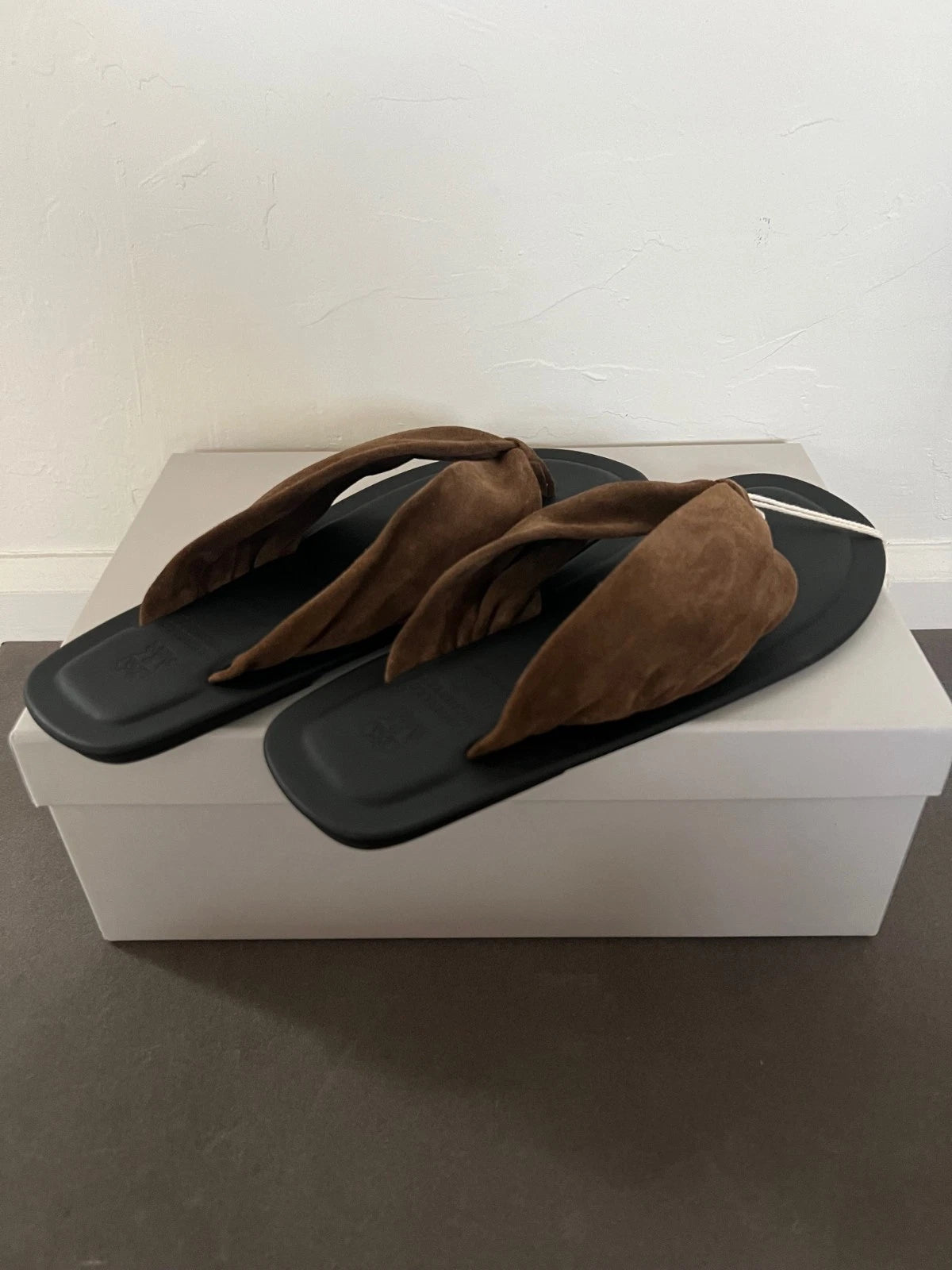 Brunello Cucinelli Brown Suede Flip Flop Thong Sandals, 39.5 (US 9.5) MSRP: $995