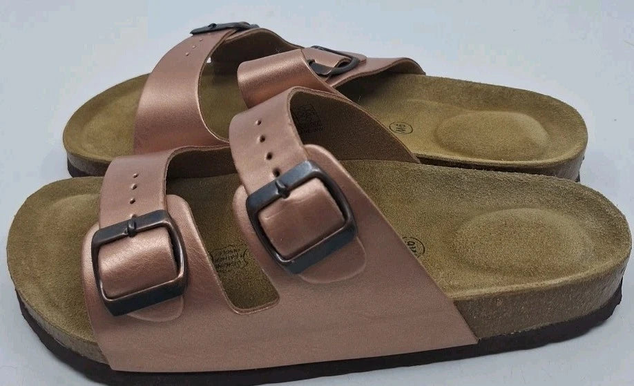 Cushionaire Classic Style Womens Sandal Lane Rose Gold 9W w/ Original Box