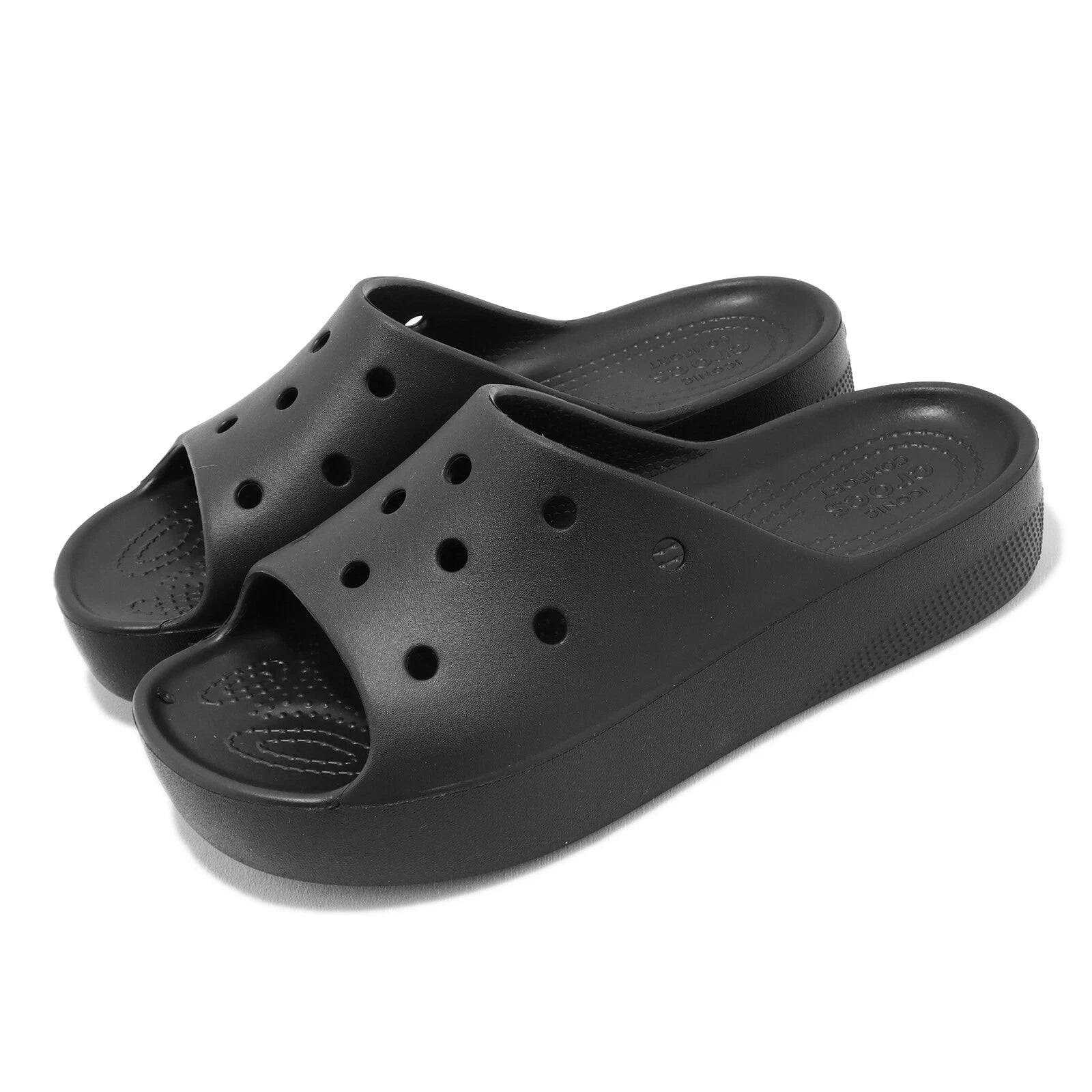 Crocs Classic Platform Slide Black Women Casual Sandals Slippers 208180-001