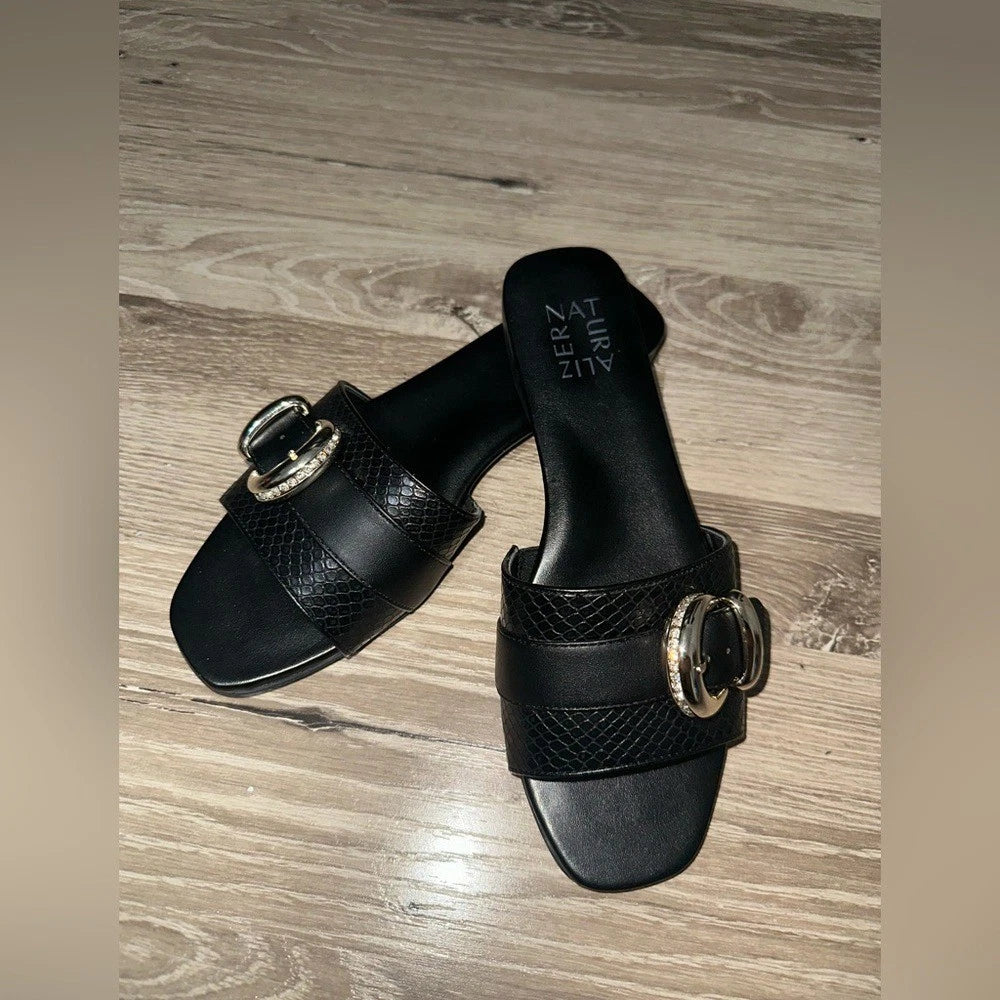 Naturalizer Women Santiago Fashion Slip On Slide Flat Sandal 7