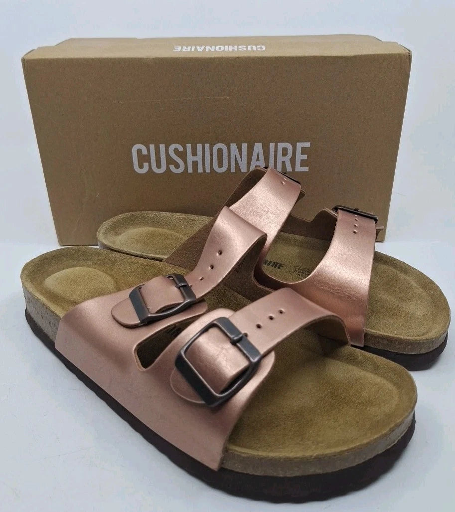 Cushionaire Classic Style Womens Sandal Lane Rose Gold 9W w/ Original Box