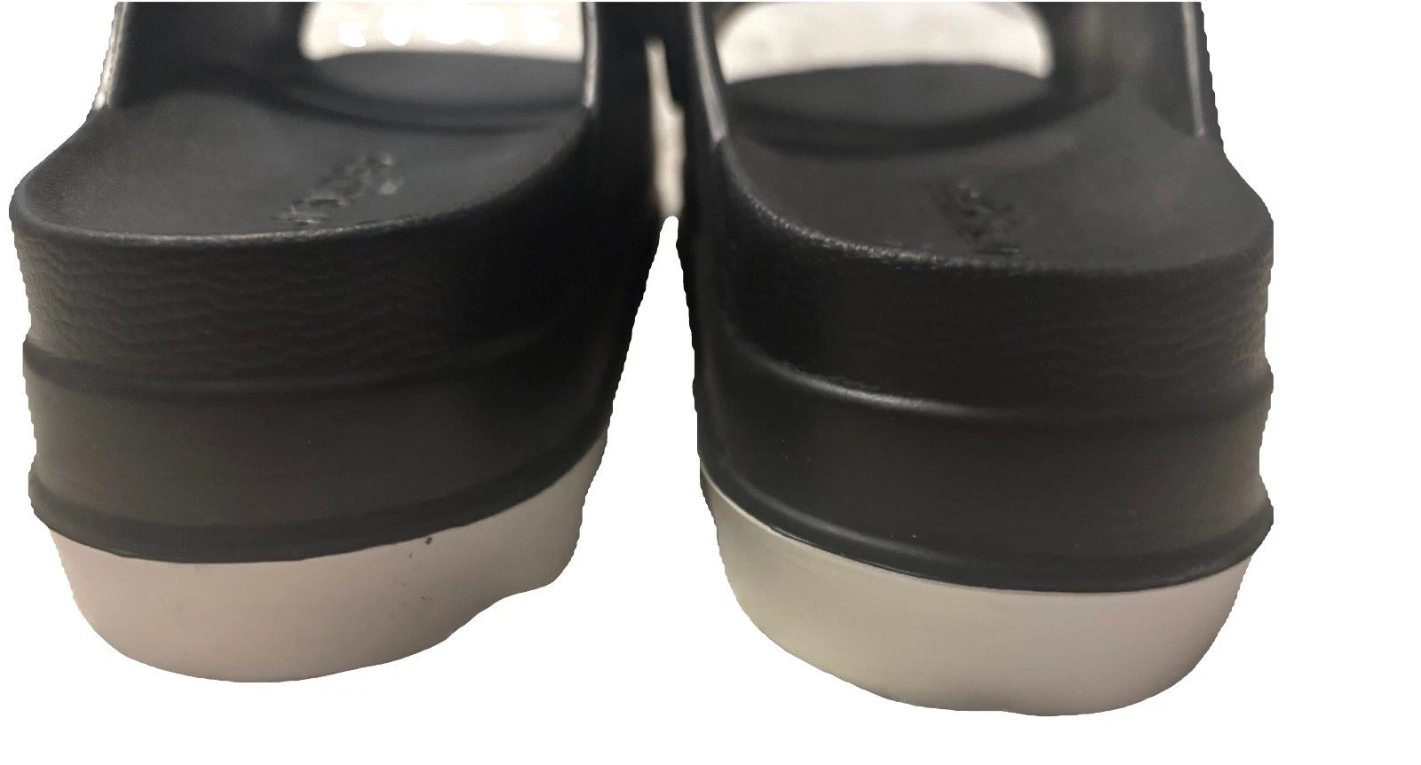 BIANCA J Slides NYC Black Platform Double Strap Slide Sandals Womens Size 9M