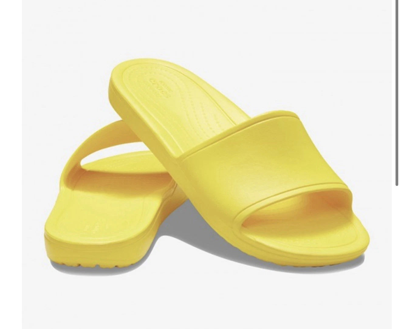 NEW CROCS W7 SLOANE SLIDE IN YELLOW LEMON. STYLE 205742-7C1. DISCONTINUED