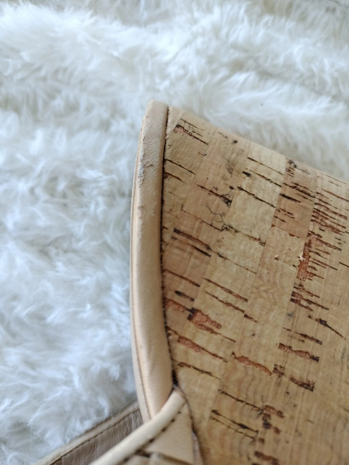 ETIENNE AIGNER Devin Sz 8  Sandals Platforms Women's Natural Cork Wedges Slides