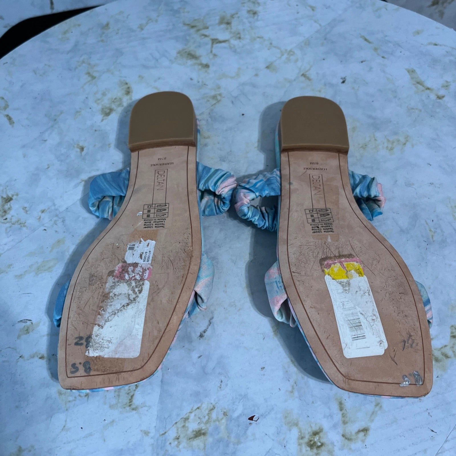 Deltan Women's Size 8M Shoes Blue Pink Slides Flip Flop Comfort Fashion Sandals