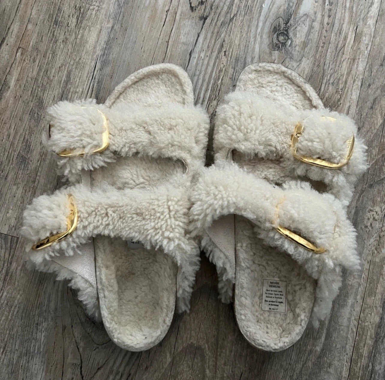 Birkenstock Arizona Big Buckle Teddy Sandals Size 10.5 EU 41