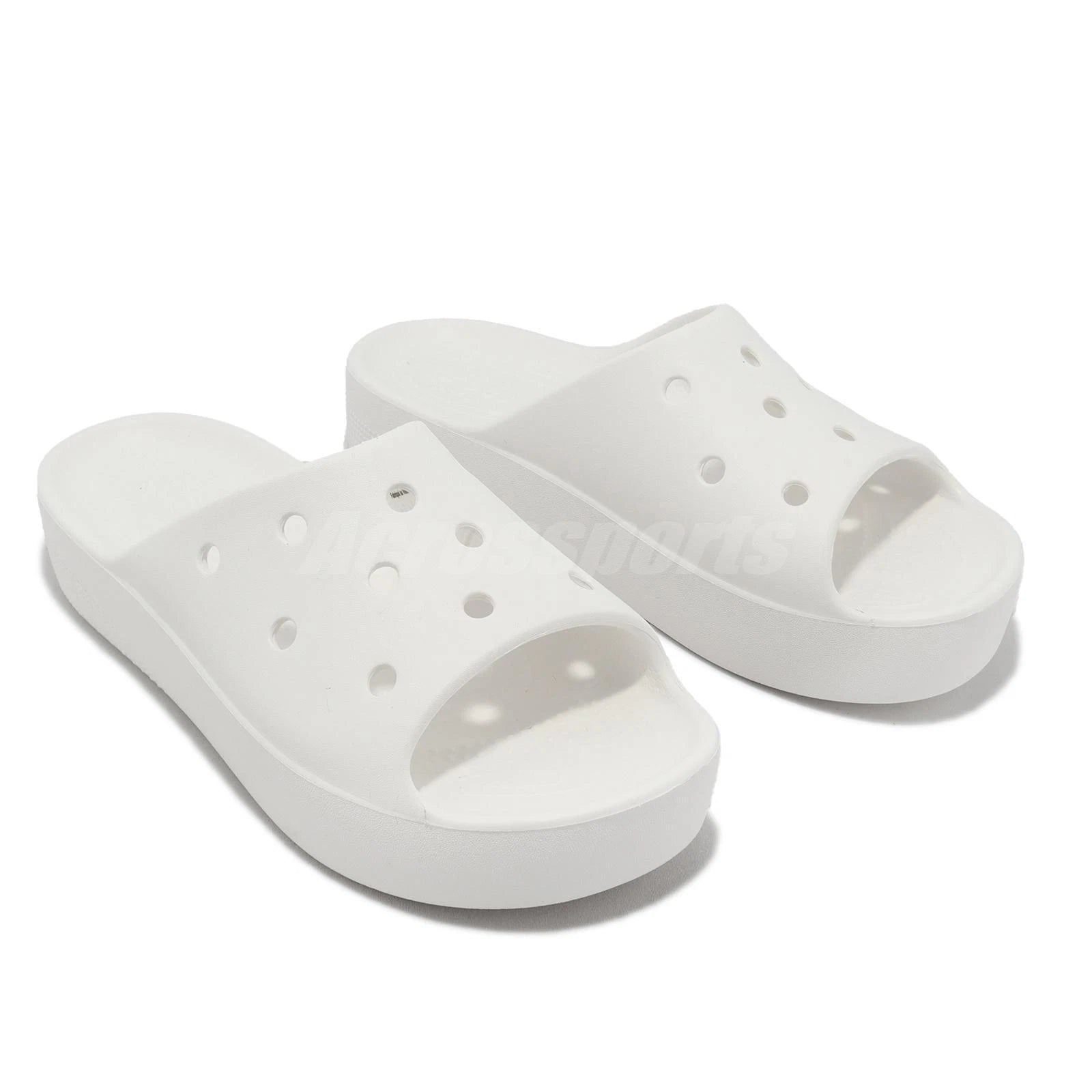 Crocs Classic Platform Slide White Women Casual Sandals Slippers 208180-100
