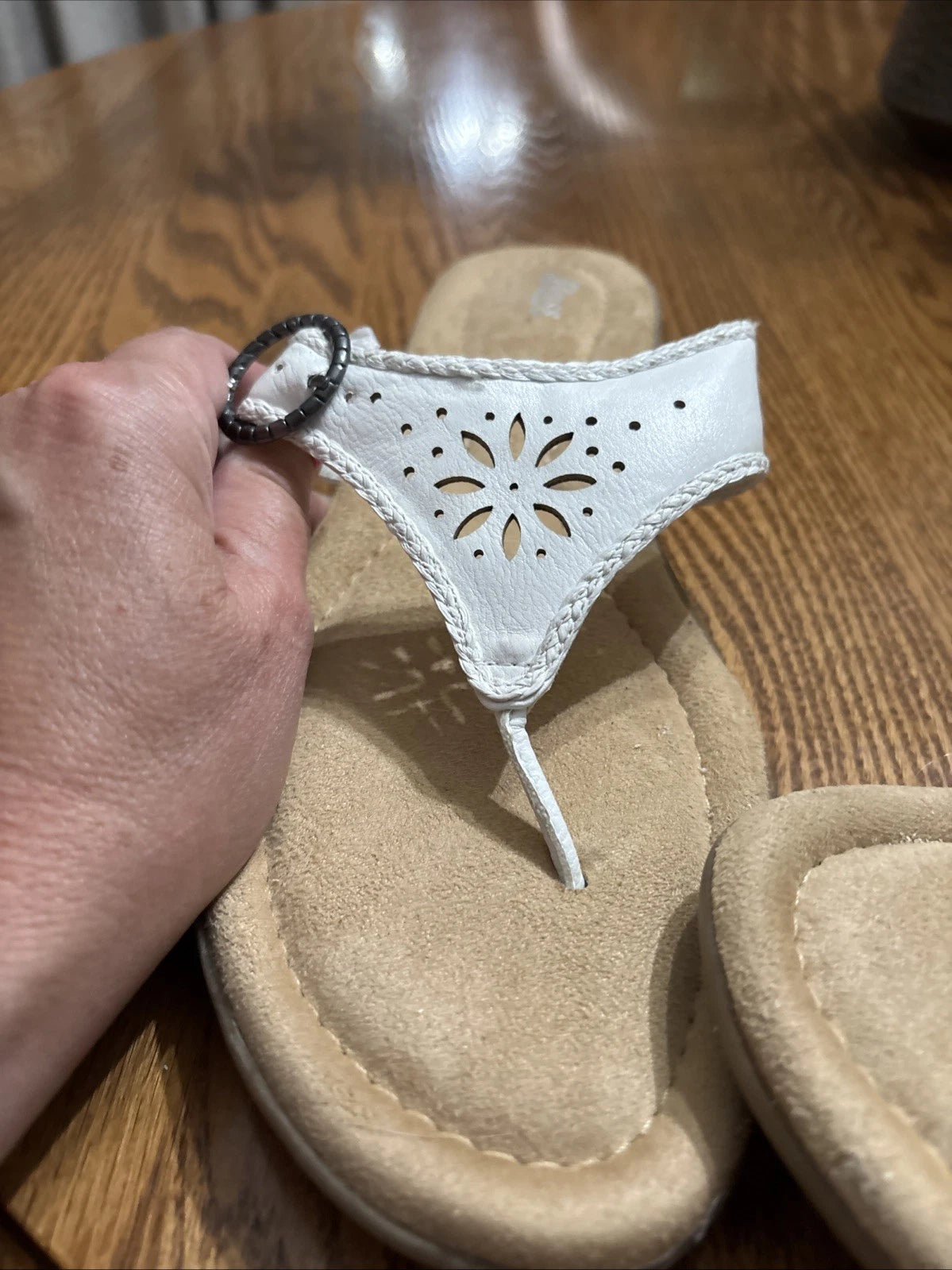 Bass Sandals Size 10 White Never Worn