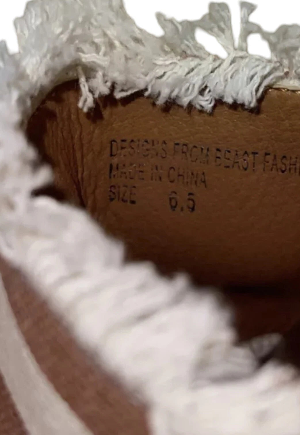 BEAST FASHION  Red Brick & White Striped  Fringe  Sandals Women’s Size 6.5 NEW