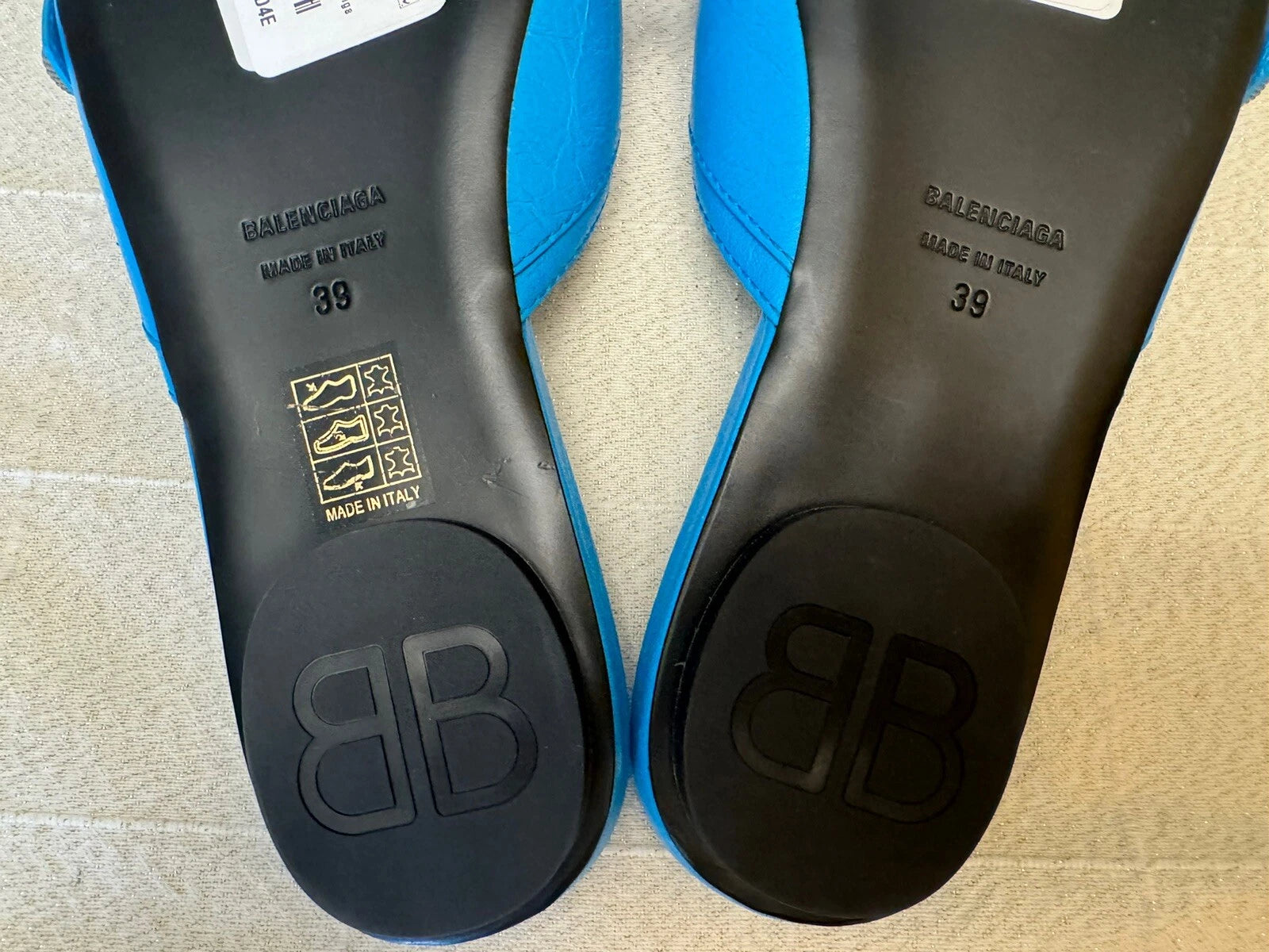 Balenciaga Le Cagole Slide Sandal CYAN/ AGED NIKEL, Size 9US /39EU $750