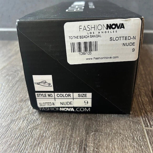 Fashion Nova Slotted N Nude Sandals To The Beach Brand New with Box Size 9