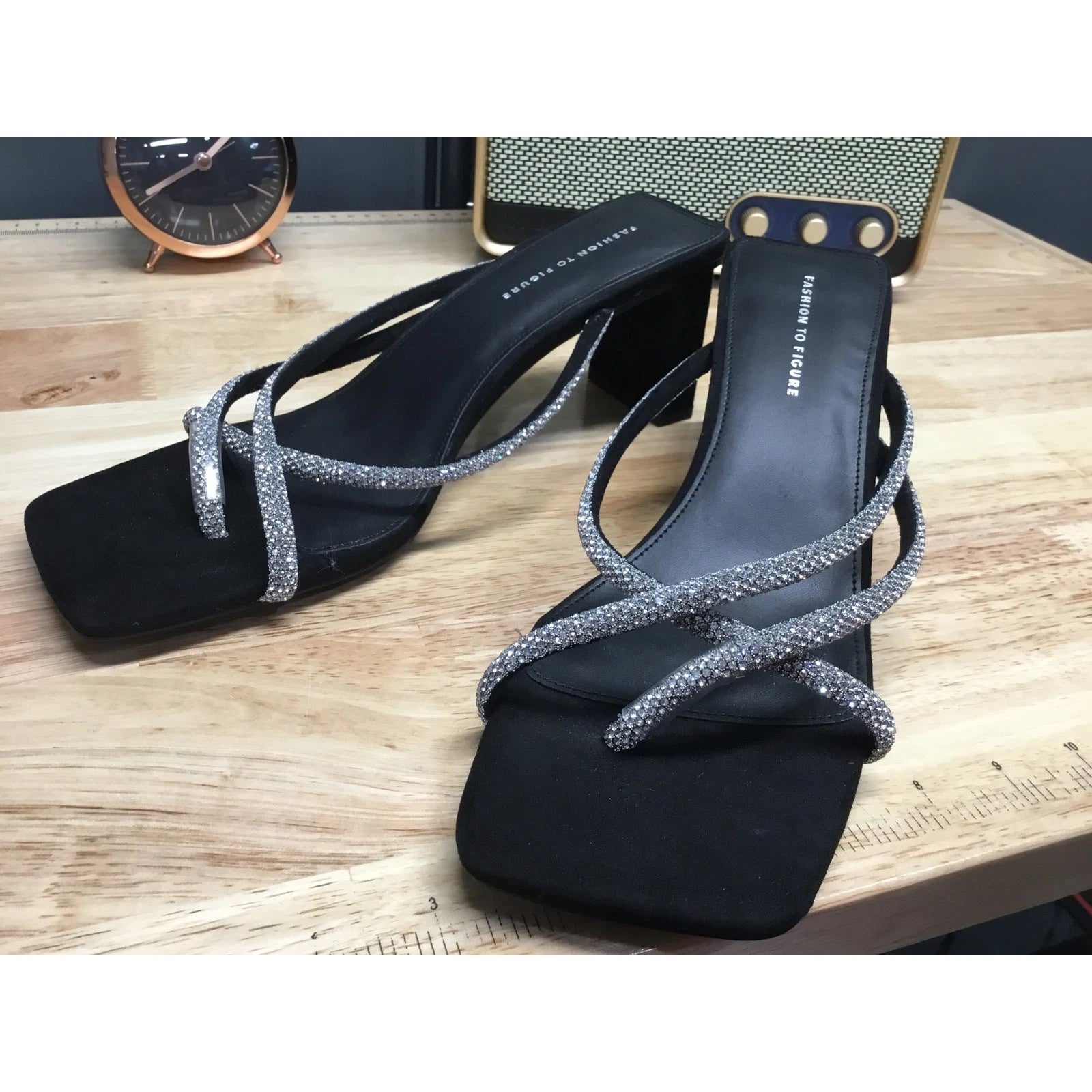 Fashion to Figure Nikita Wide Width Women's 10 W Silver Slip-On Dress Sandals