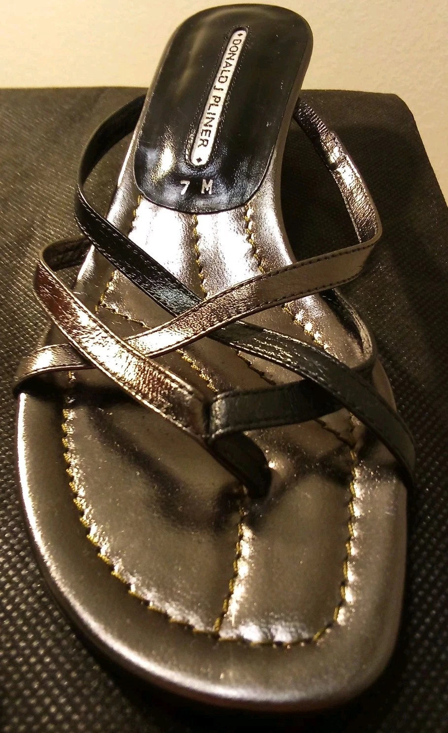 Donald Pliner - NWT & Dust Bag, Size 7, Strapy Sandals W/ Wedge Style Heel, Slip