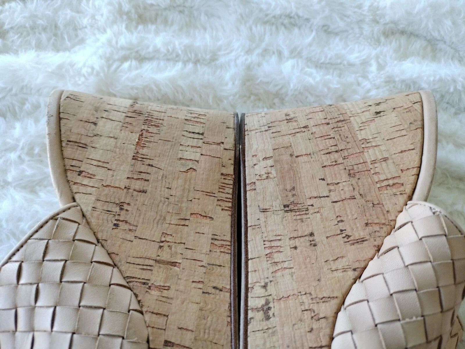 ETIENNE AIGNER Devin Sz 8  Sandals Platforms Women's Natural Cork Wedges Slides