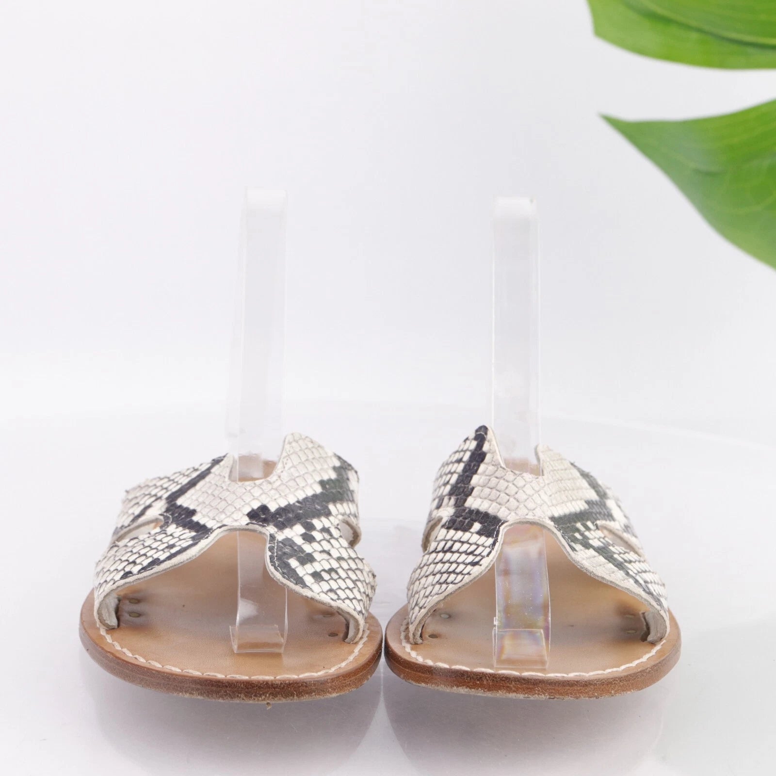 Enrico De Rosa Italy Women's Sandal Size 38 7 Snakeskin Slide Resort Hampton