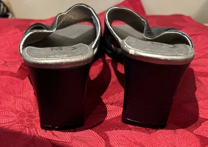 Arche Shoes Women Leather EU 39 US 8 Sandals Bronze Slip On Slides Heels