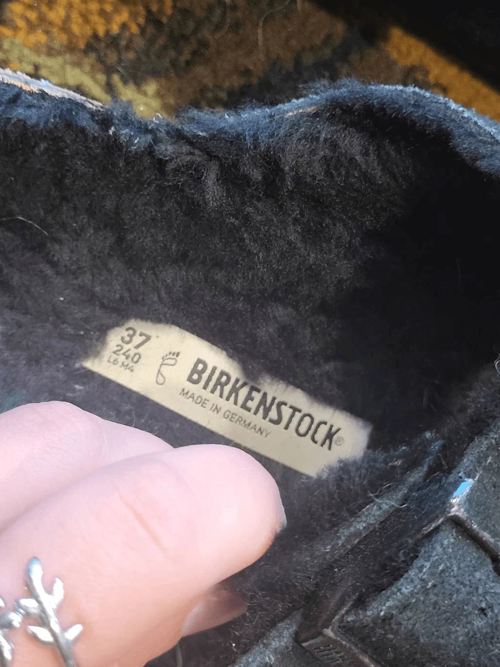 Birkenstock Sandals Women's 7 Black Arizona Shearling Lined Cozy Suede Leather