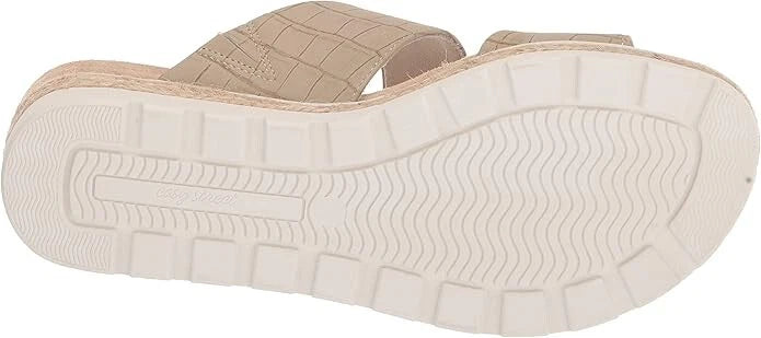 Easy Street Women's Maryann Slide Wedge Sandals, Taupe Croco Size 10M