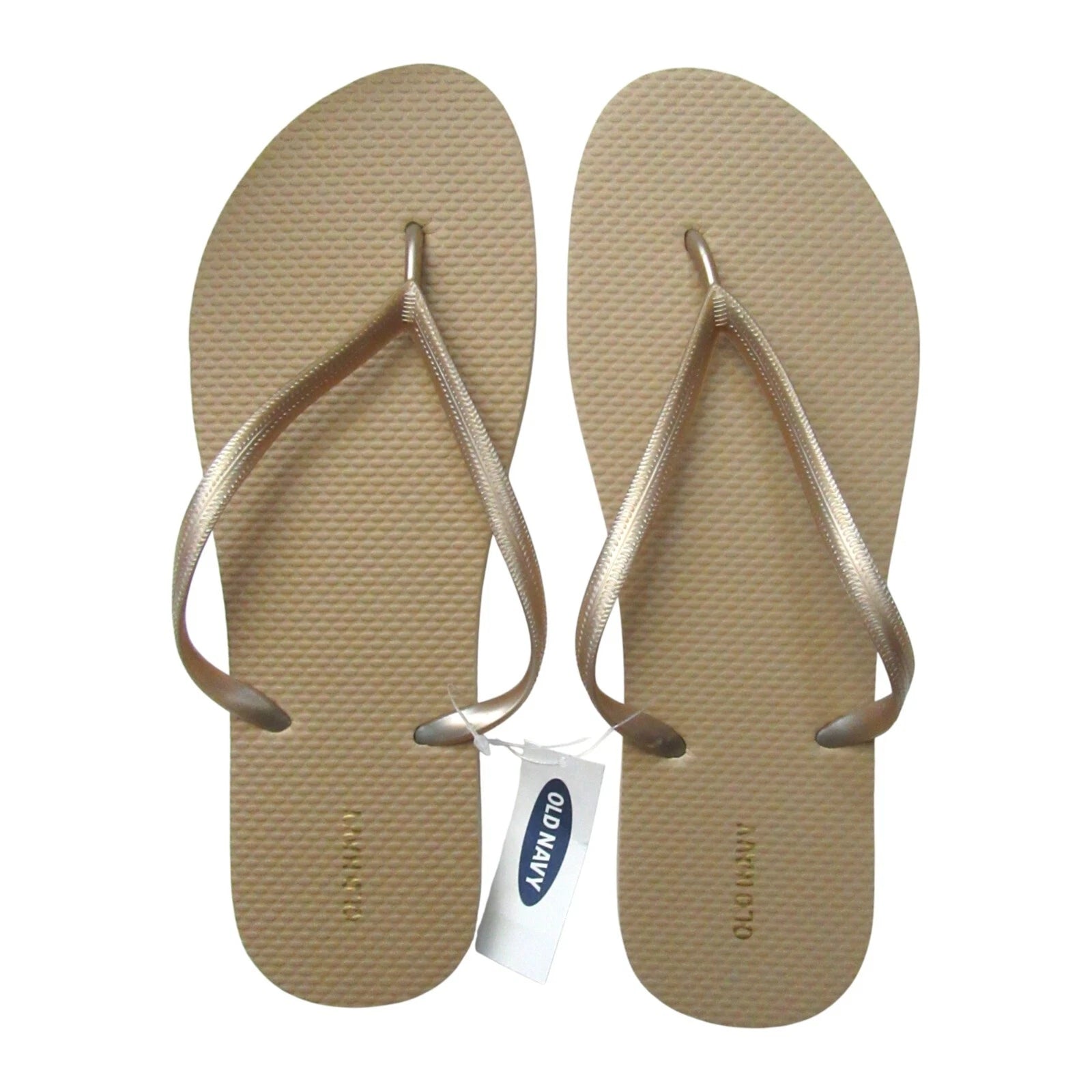 Old Navy Women's Size 11 Classic Beach Style Flip Flops in Gold Sand Beige