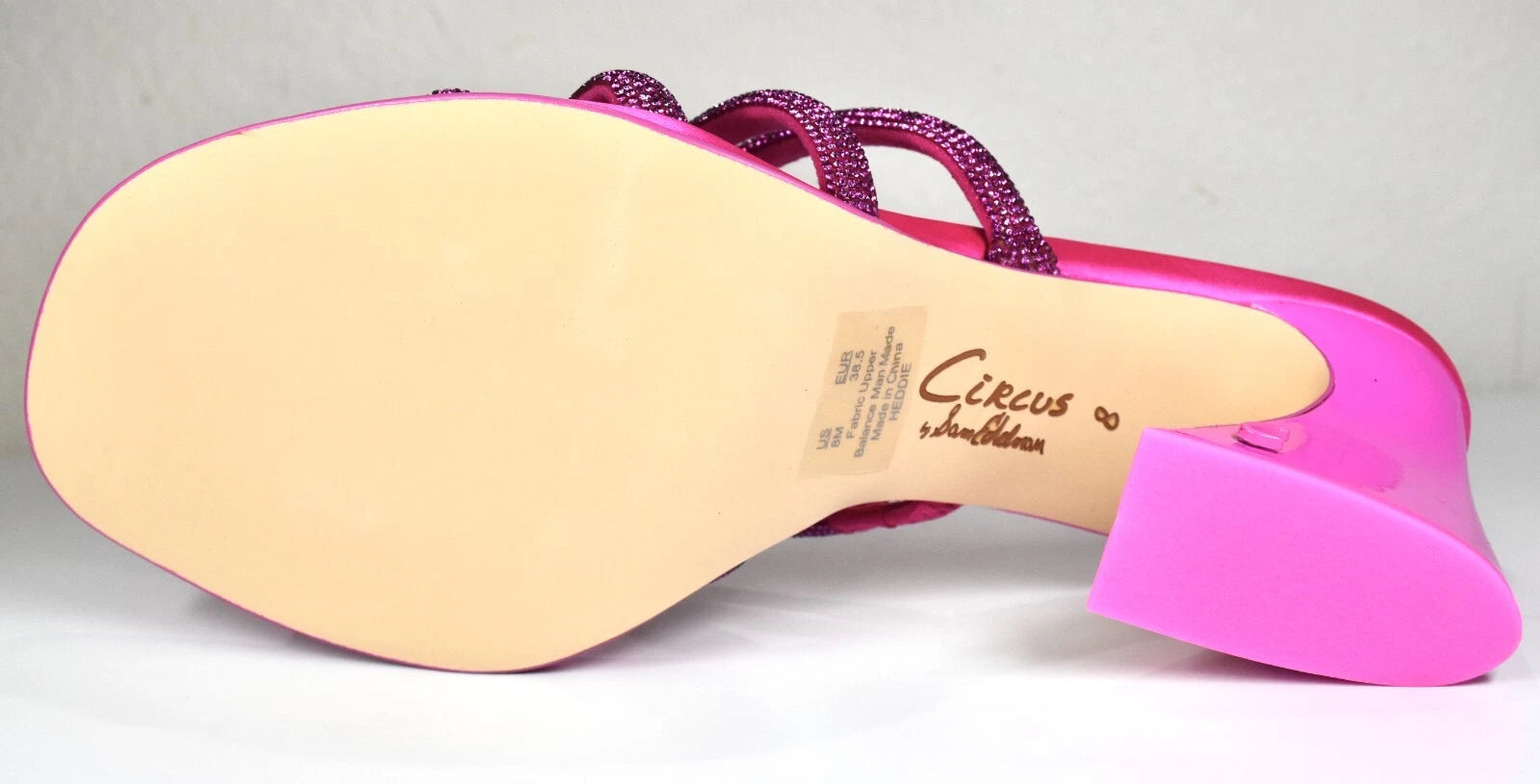CIRCUS NY BY SAM EDELMAN NIB $120 HEDDIE PINK PUNCH SLIDE HEELED SANDAL. SZ 8 M