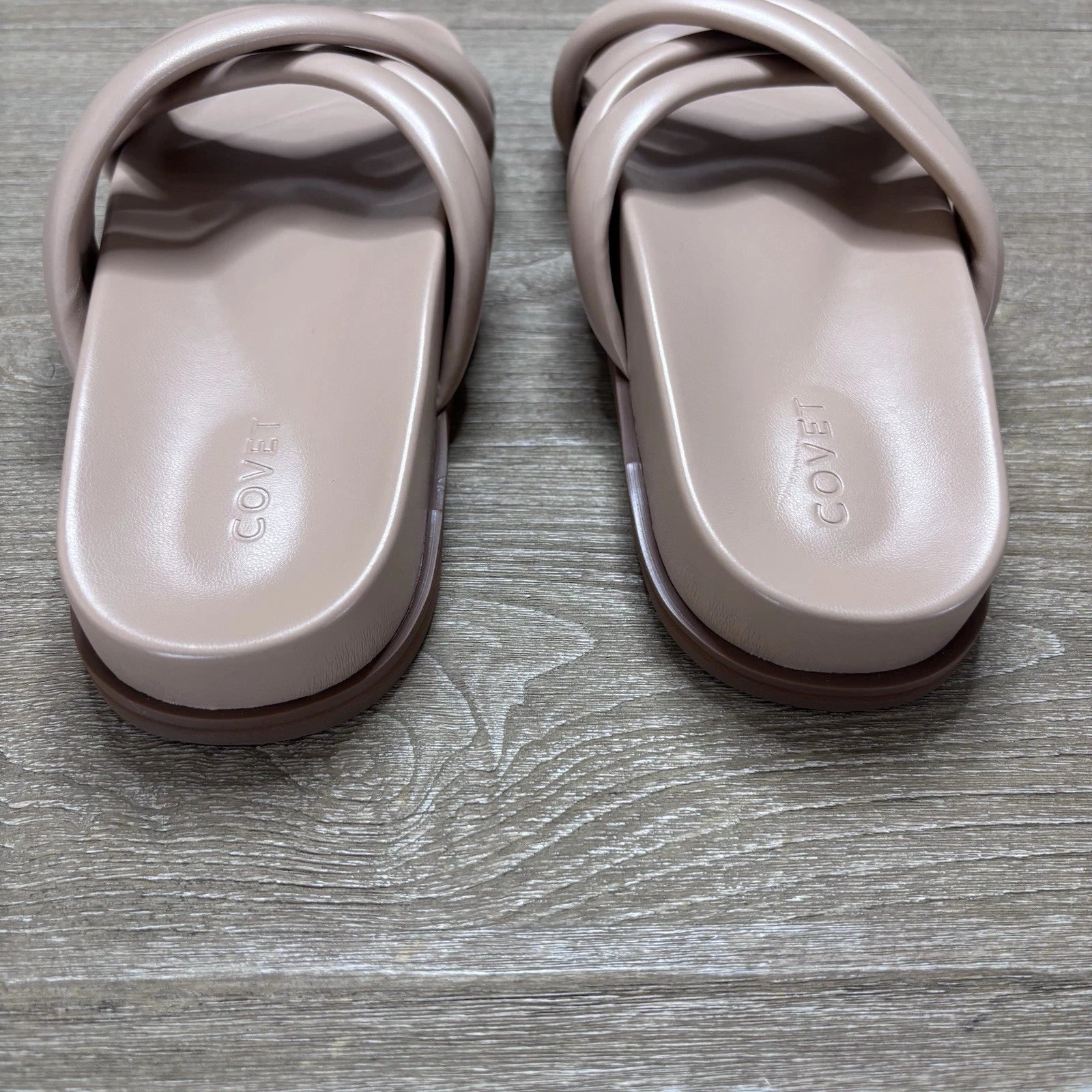 Covet Sol Crisscross Slide Sandal Nude Minimalist Comfort Sz 41/10-10.5US $142
