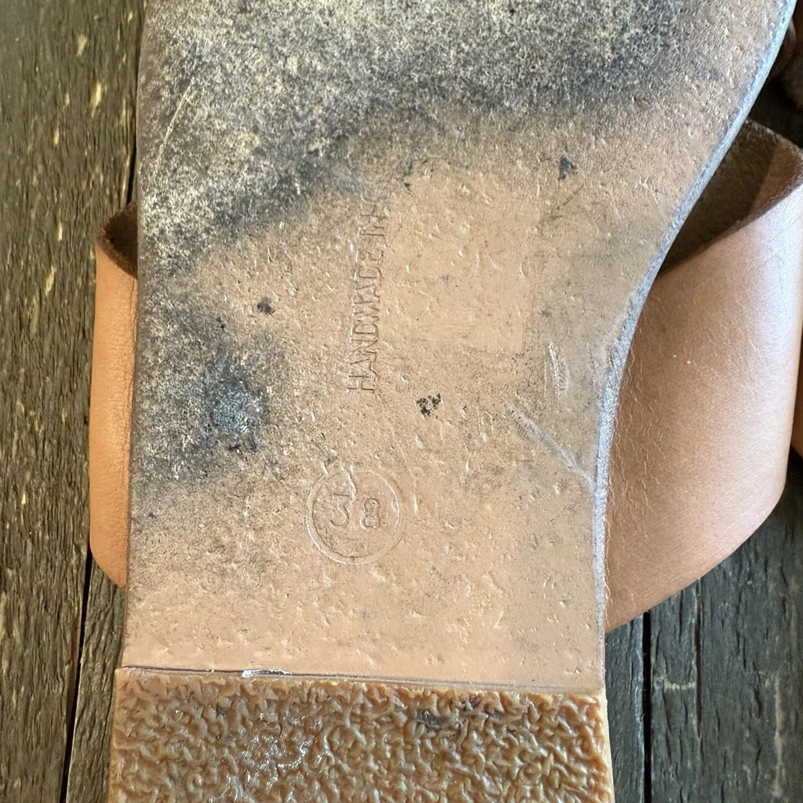 Ancient Greek Tan Cross-Strap Sandals Leather Women’s Size 38/8