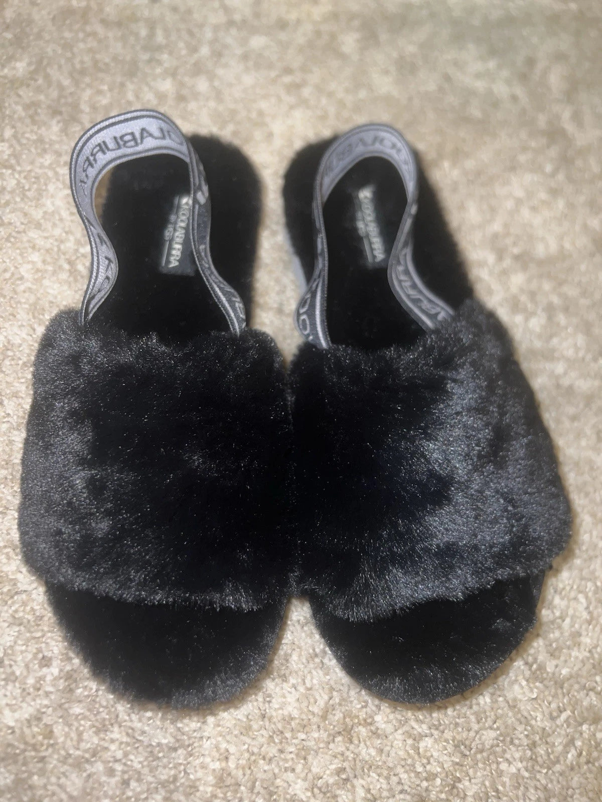 Koolaburra ugg fuzz'n II back strap slide on slippers sandals black platform
