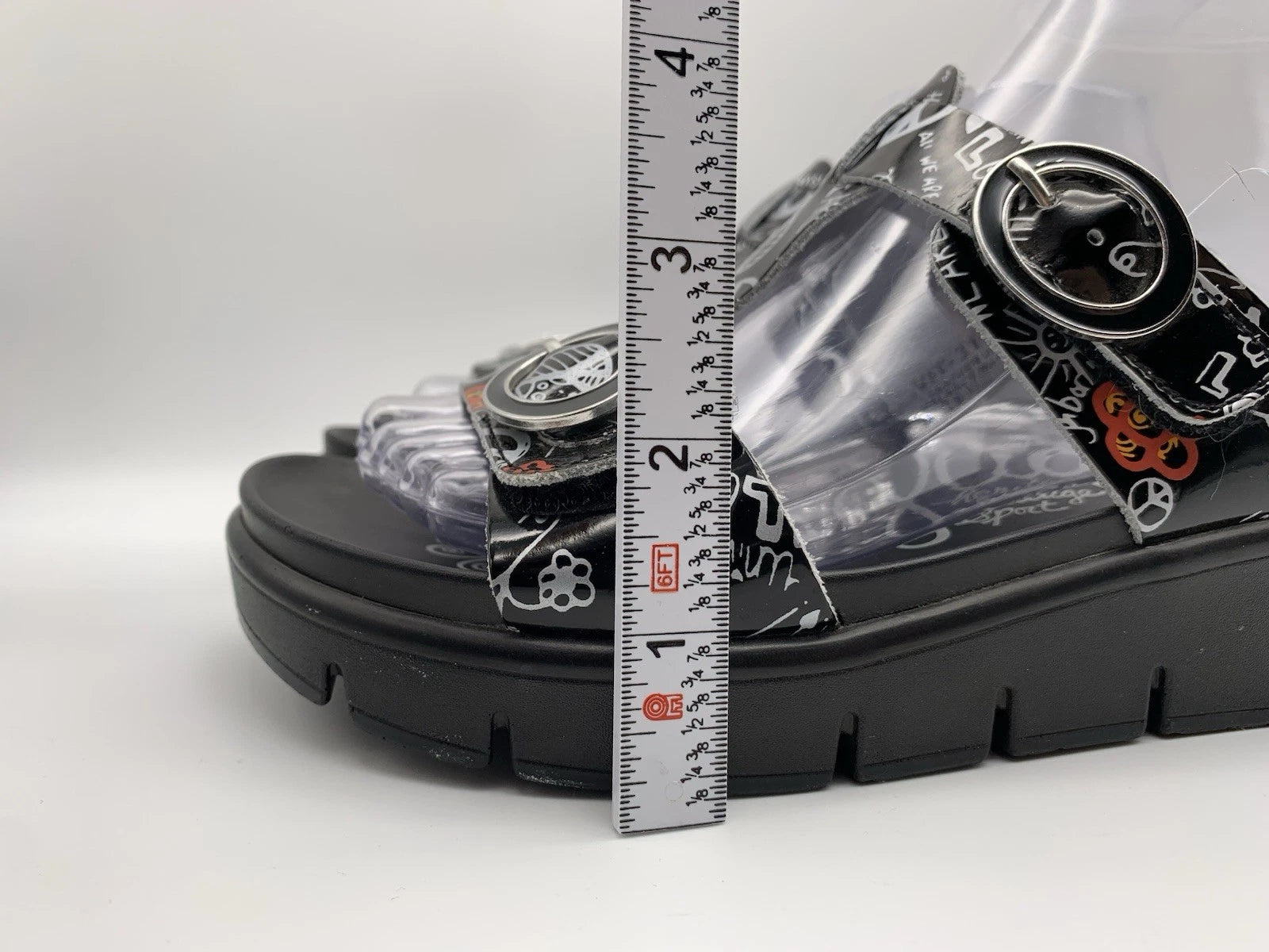 Alegria Women's US 7/7.5 EU 37 Vita Peace And Love Black Leather Sandals