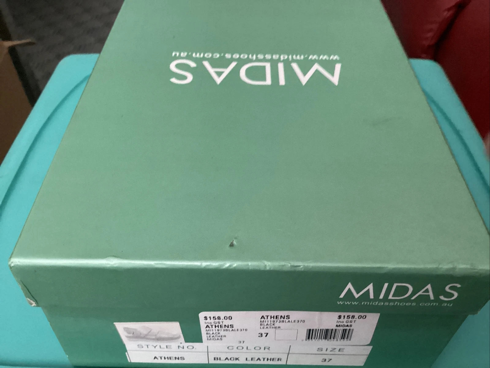 Midas Athens Black Leather slides size 37 - Current Style