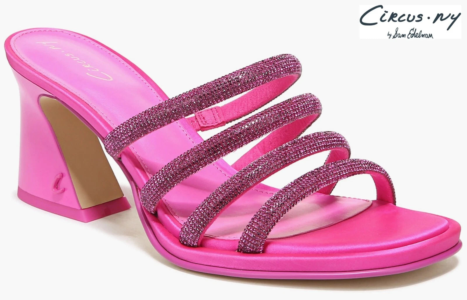 CIRCUS NY BY SAM EDELMAN NIB $120 HEDDIE PINK PUNCH SLIDE HEELED SANDAL. SZ 8 M