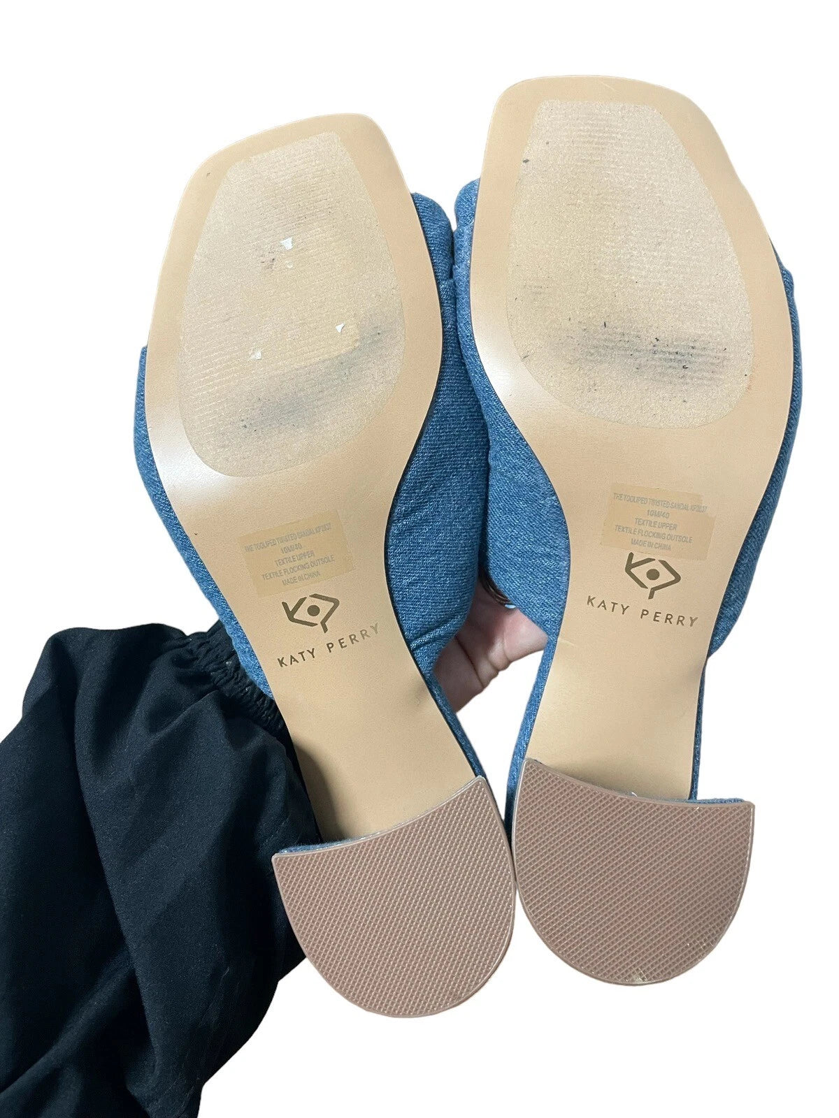 Katy Perry Knot Heeled Sandals The Tooliped Blue Denim Y2K Style Size 10