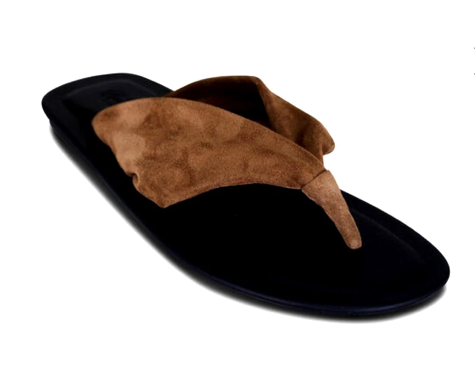Brunello Cucinelli Brown Suede Flip Flop Thong Sandals, 39.5 (US 9.5) MSRP: $995