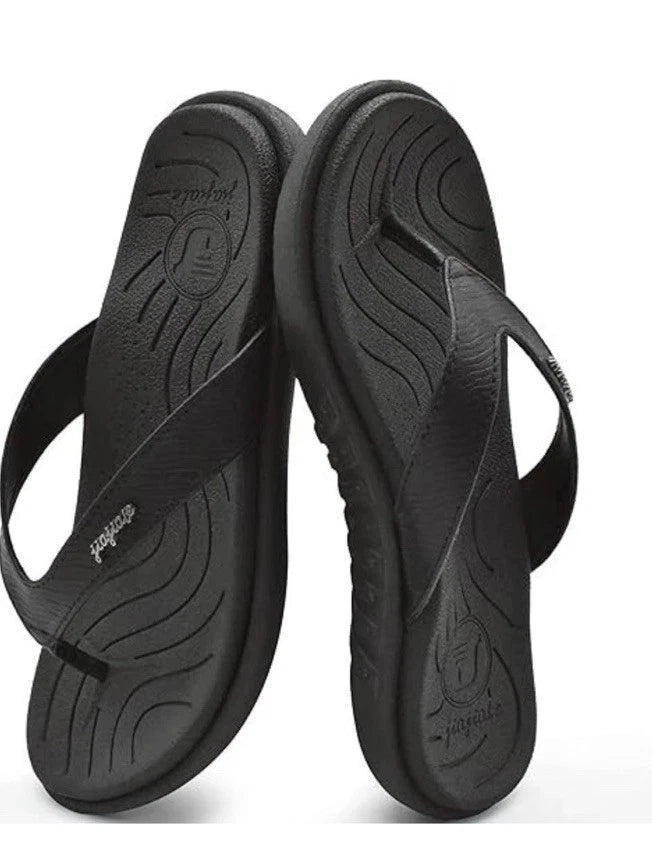 jiajiale Womens Fashion Orthotic Arch Support Flip Flops Black US Size 8