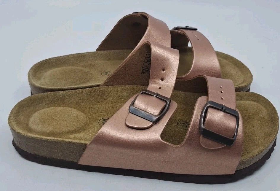 Cushionaire Classic Style Womens Sandal Lane Rose Gold 9W w/ Original Box